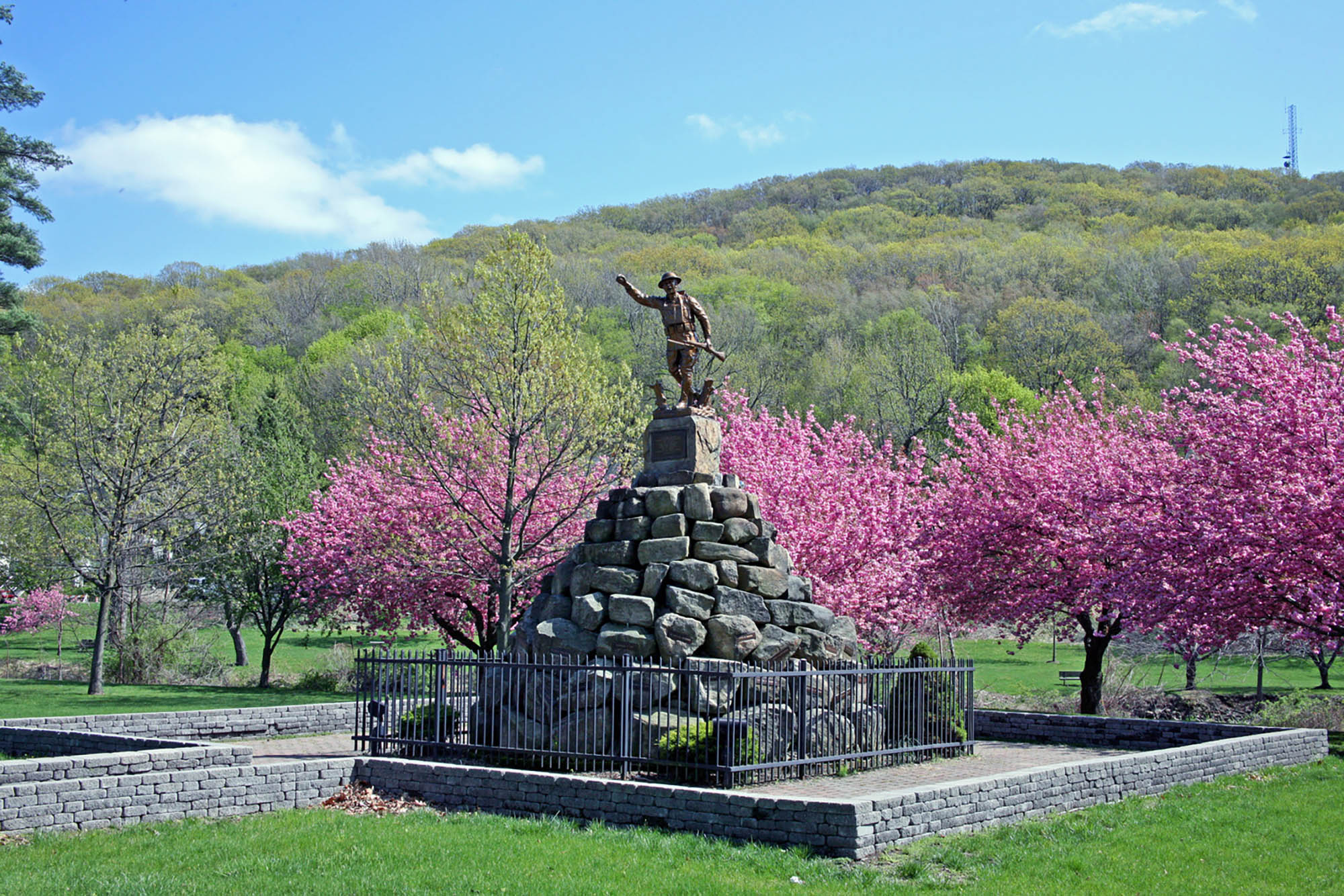 The World War I Doughboy Monument in Hurd Park in Dover, New Jersey
