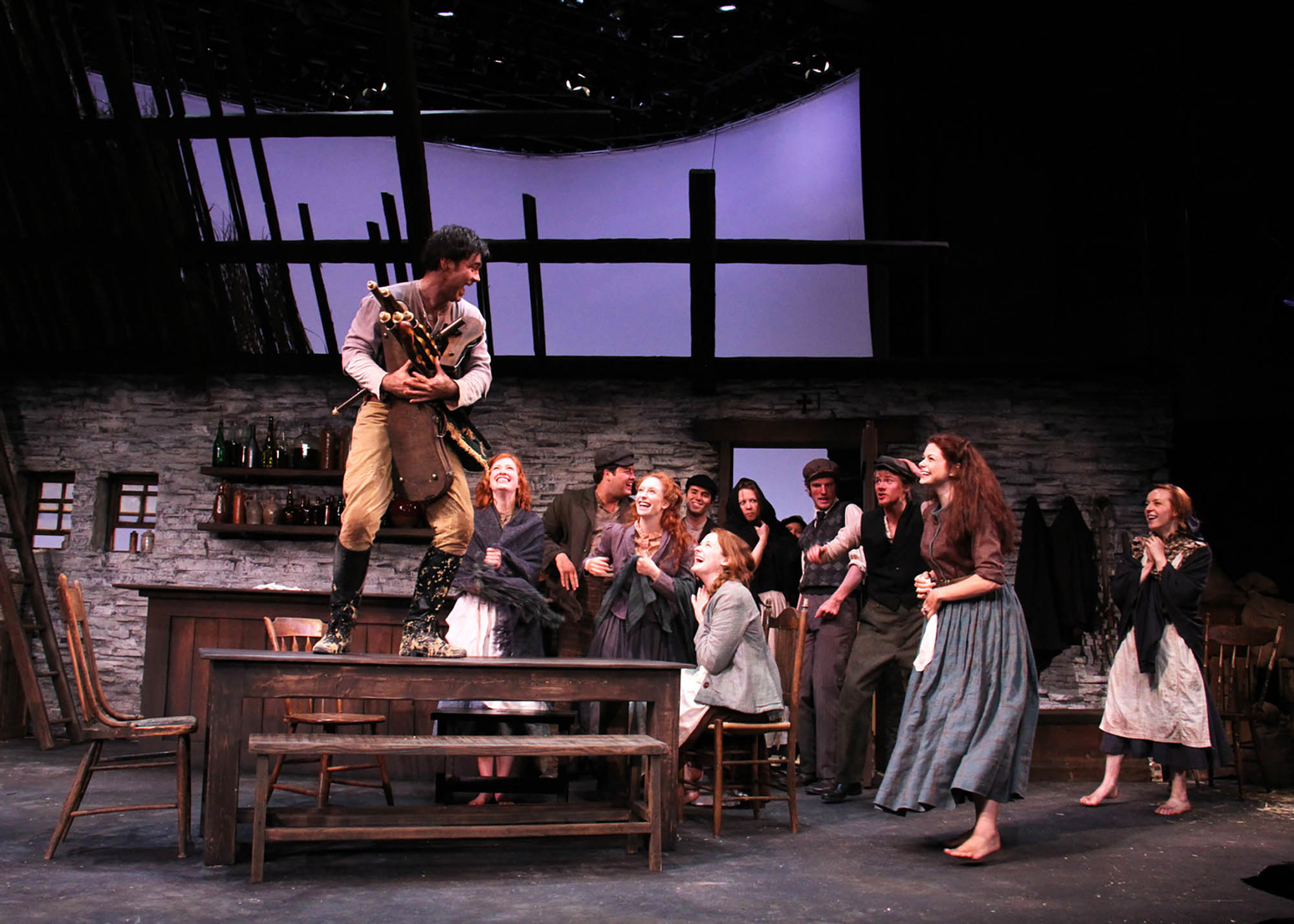 Performers onstage at the F.M. Kirby Shakespeare Theatre in Madison, New Jersey
