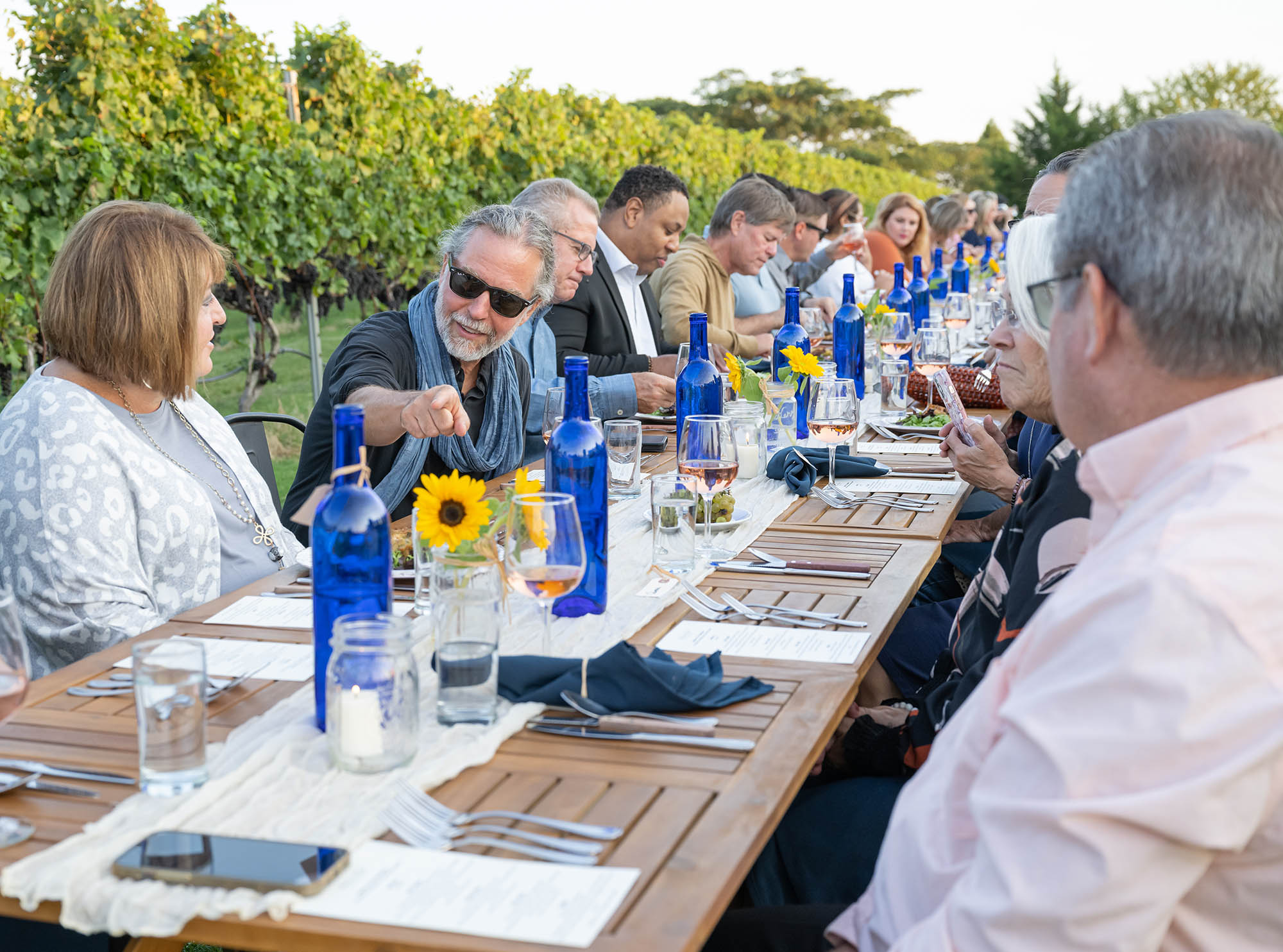 Jantar na vinícola Auburn Road Vineyards, em Sul de Jersey