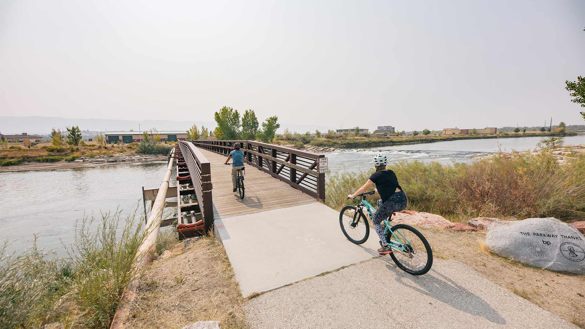 Biking near the North Platte River in Casper, Wyoming
