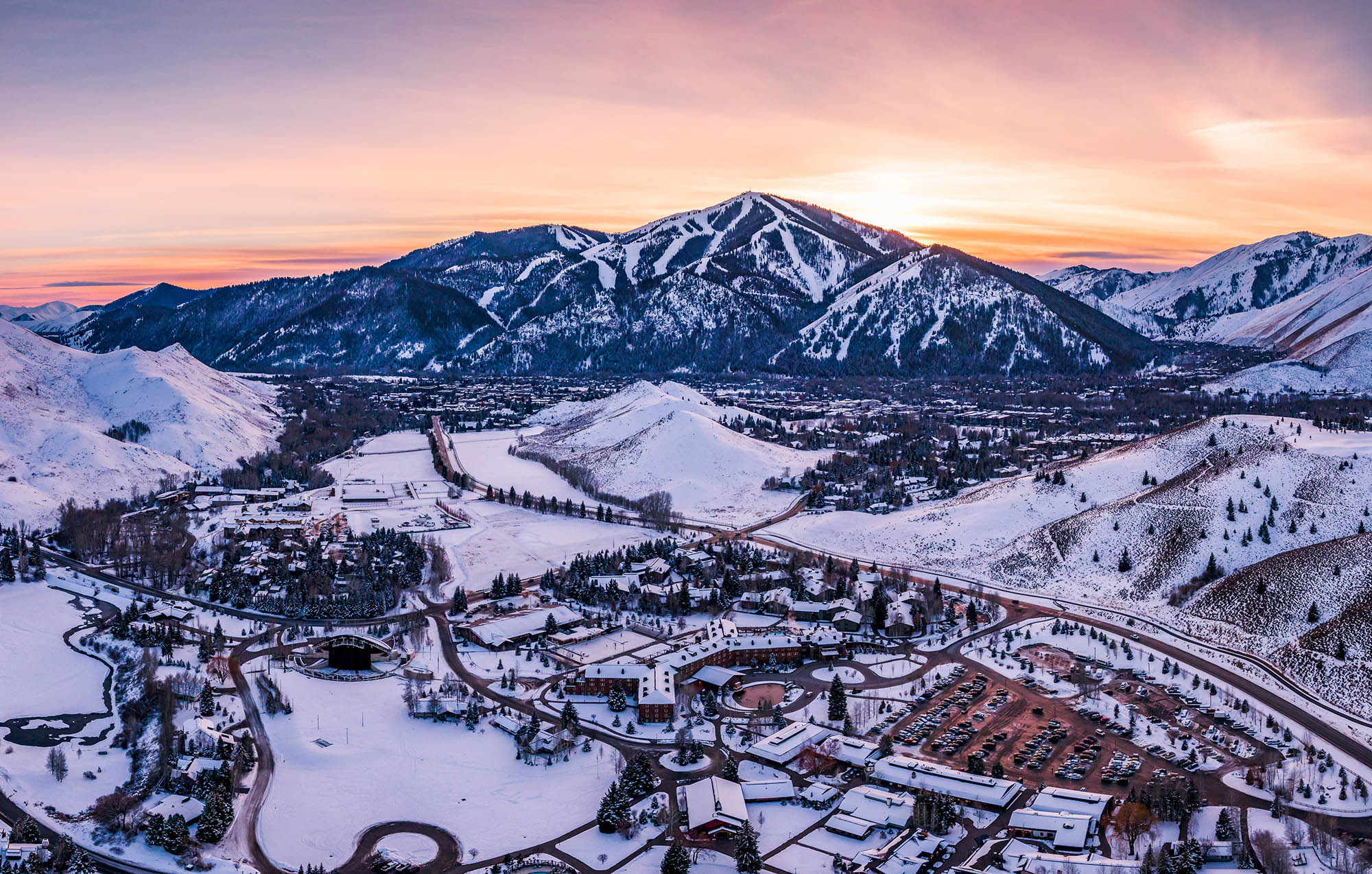 Vue aérienne de Sun Valley, Idaho; Crédit : Travis Amick / Visit Sun Valley