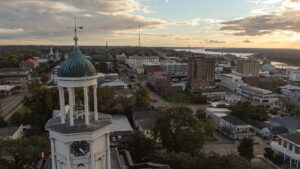 Aerial view of Vicksburg, Mississippi
