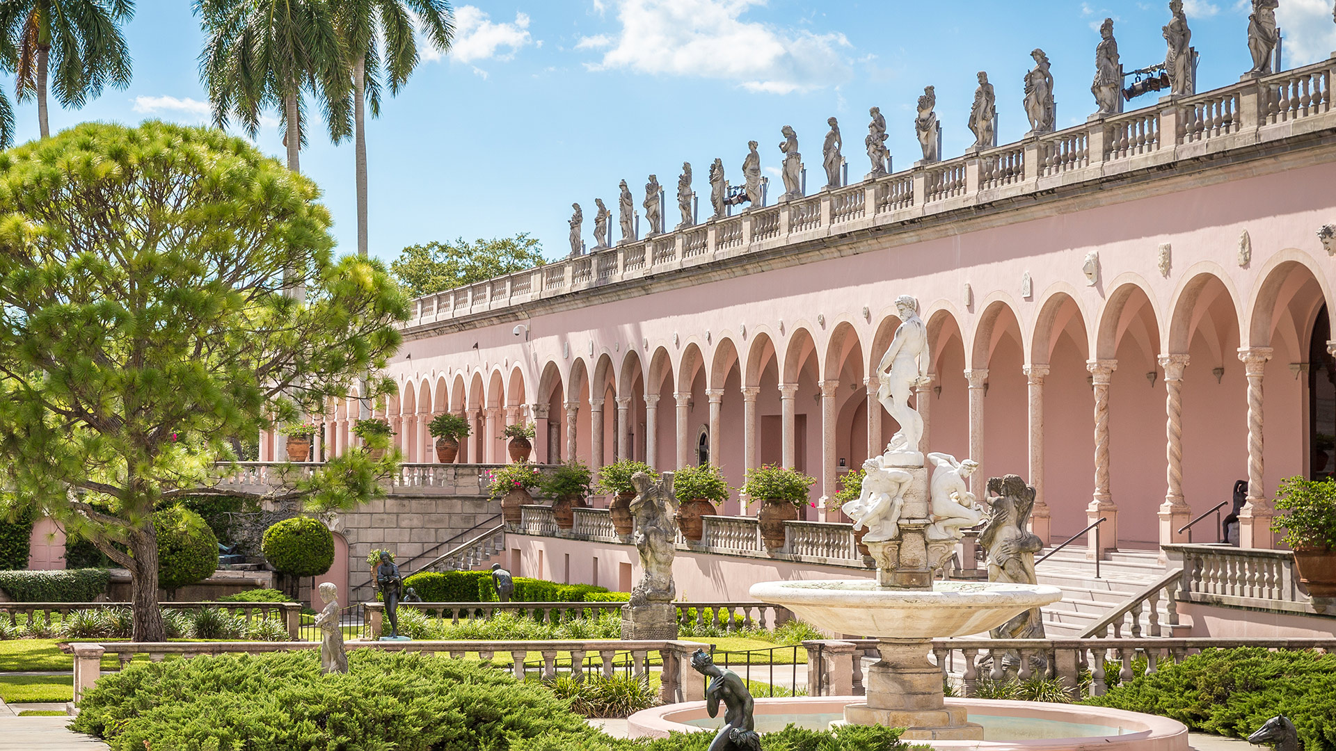 European-style courtyard at the John and Mable Ringling Museum of Art in Sarasota, Florida