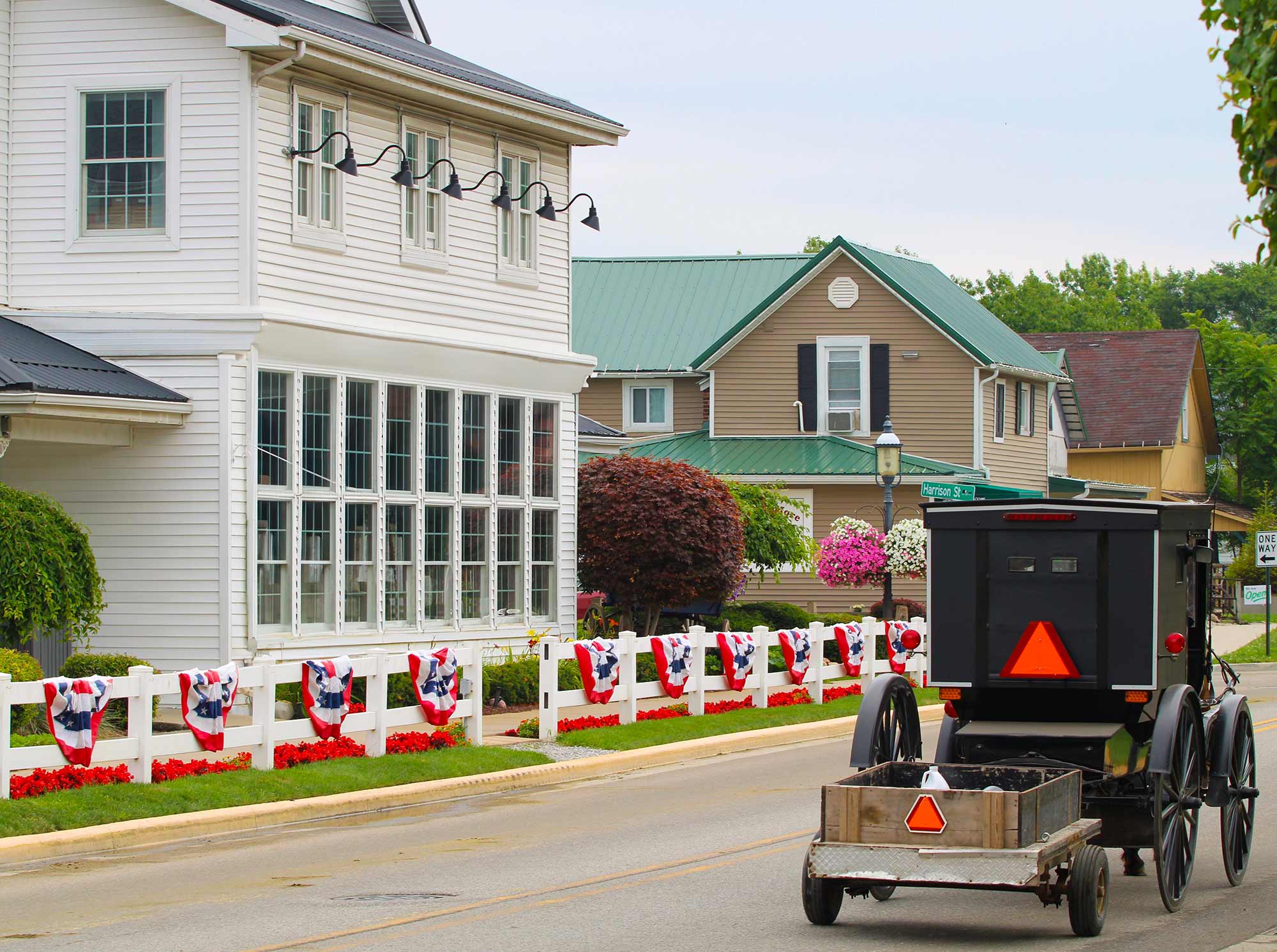 Amish-Kutsche in Shipshewana Indiana