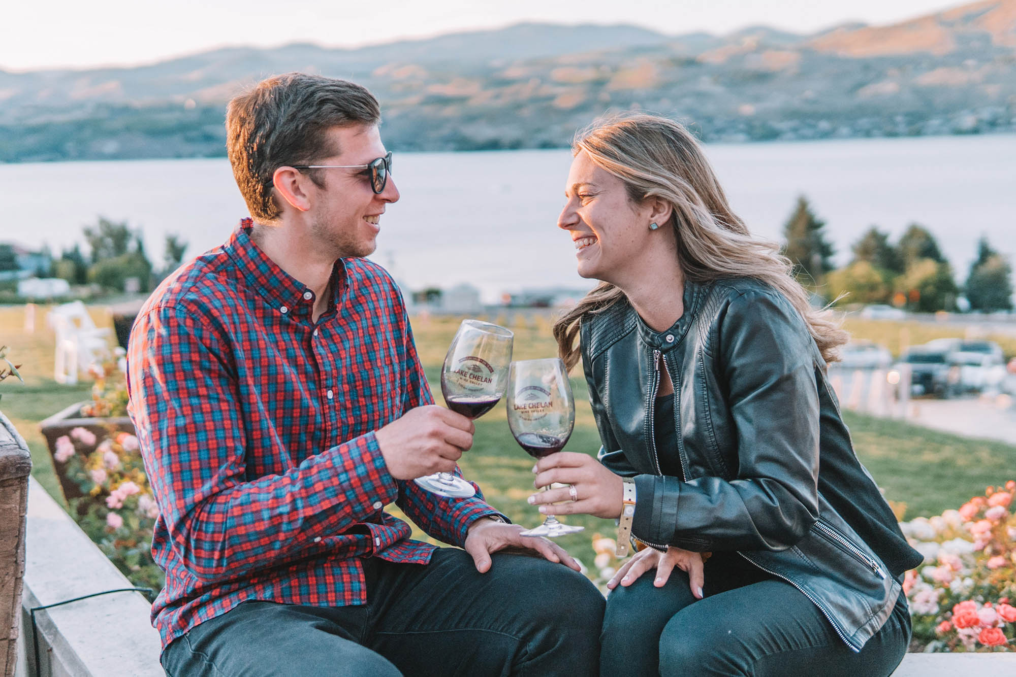 Sampling local wine at Larch Hill Vineyards in Chelan, Washington; Credit: Lake Chelan Chamber of Commerce
