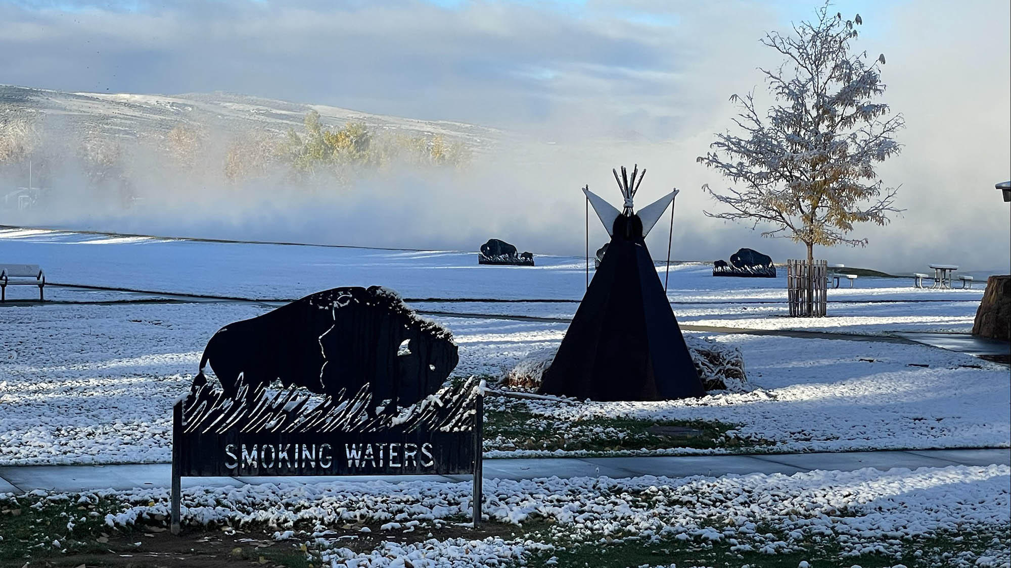 Snowy landscapes at Hot Springs State Park in Thermopolis, Wyoming; Credit: Jackie Dorothy
