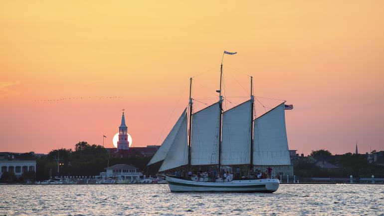 Schooner sails near Charleston