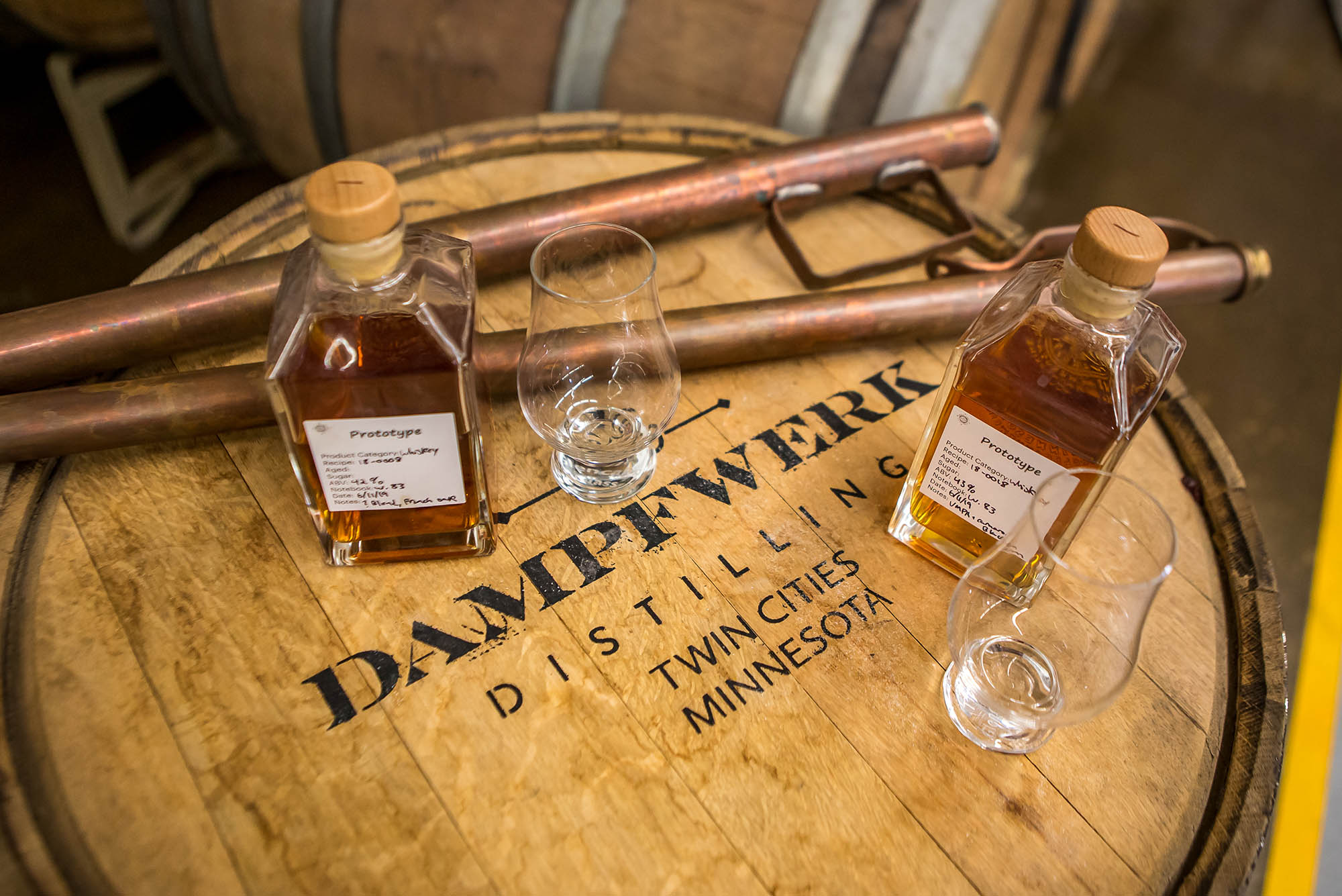 Craft bourbon at Dampfwerk Distilling in St. Louis Park, Minnesota
