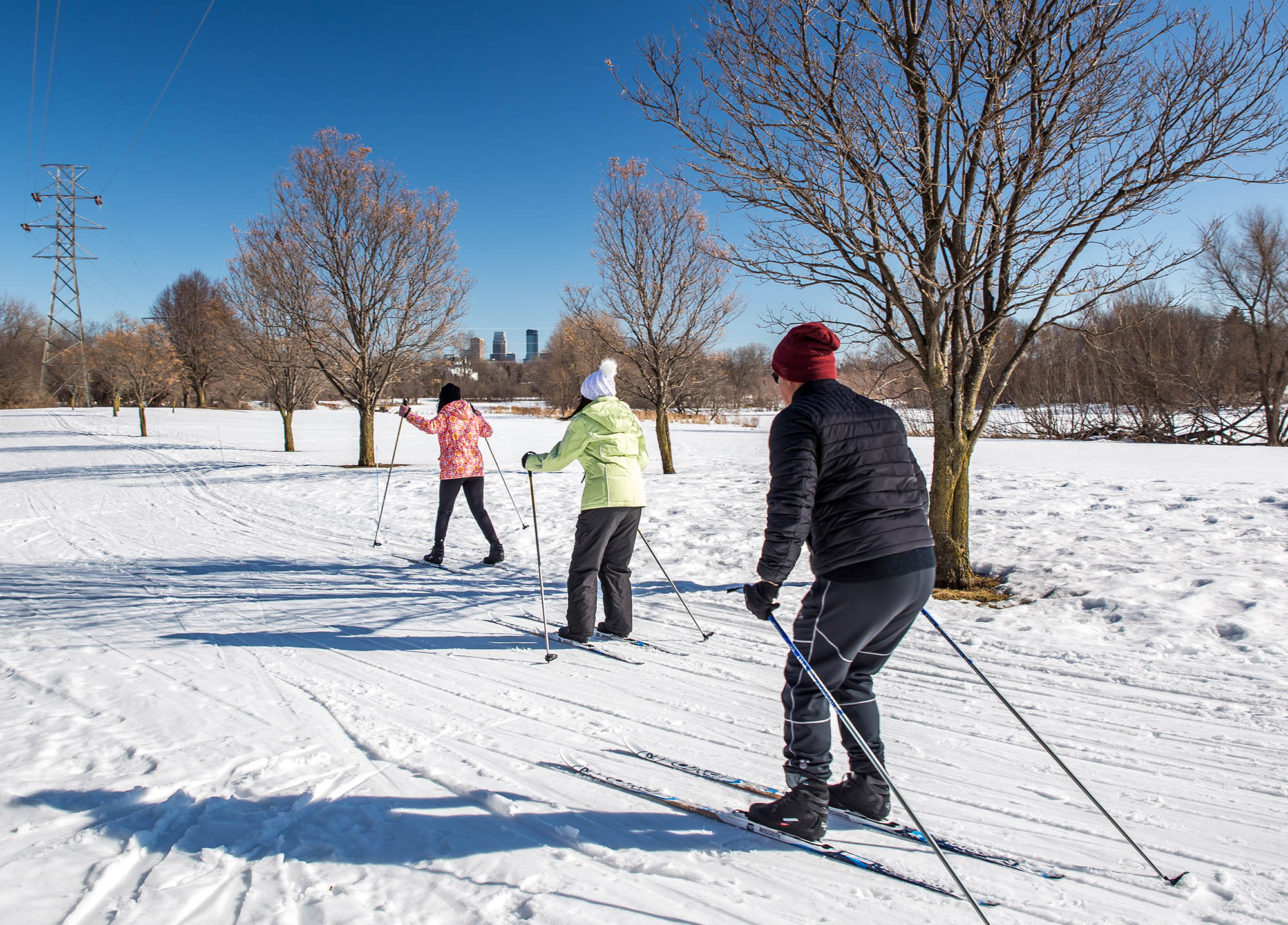 Skiing in Theodore Wirth Regional Park in Golden Valley, Minnesota