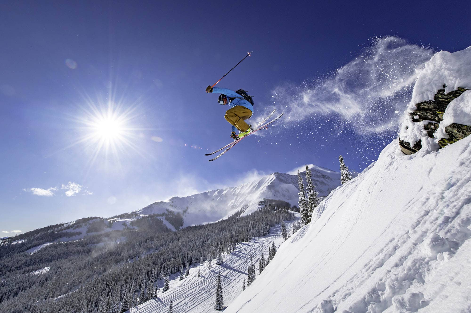 Skiing at Big Sky Resort in Big Sky, Montana; Credit: Ryan Turner