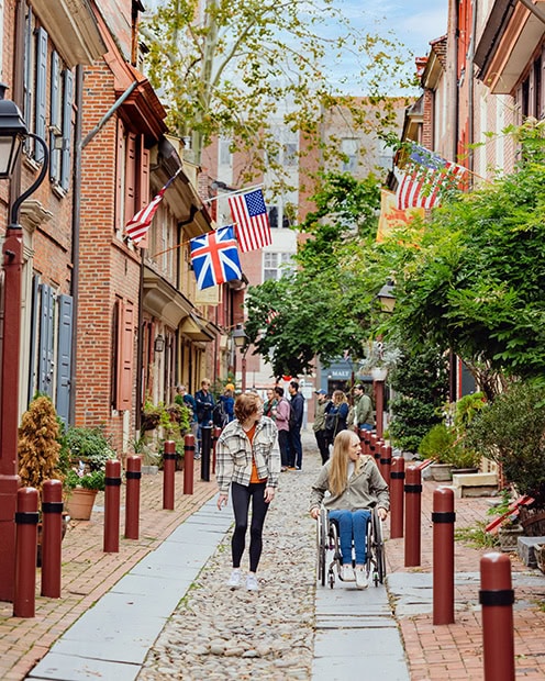 Elfreth's Alley in Philadelphia, Pennsylvania