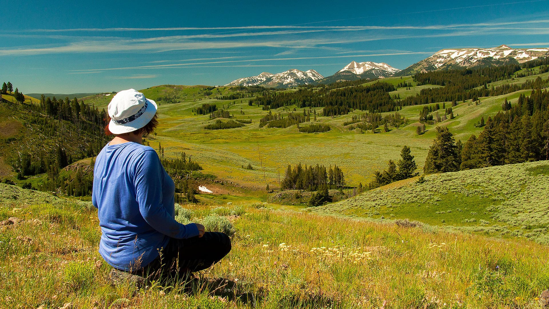 Hiker in West Yellowstone, Montana