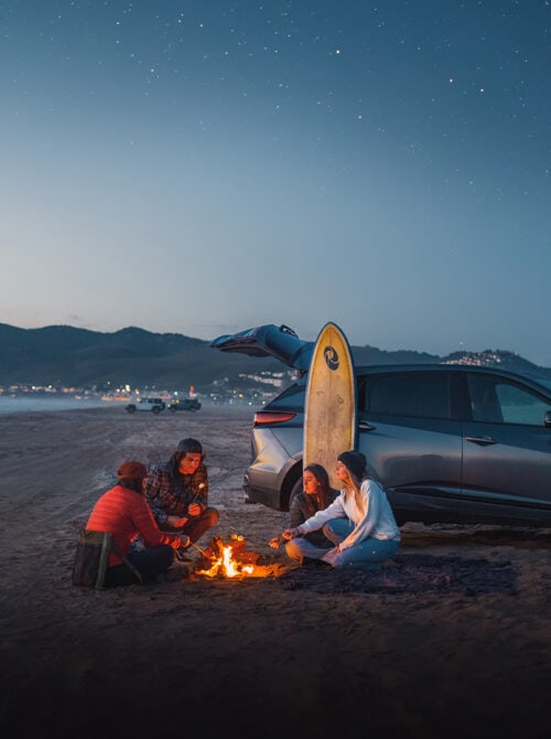Beach bonfire at Grover Beach in San Luis Obispo County, California