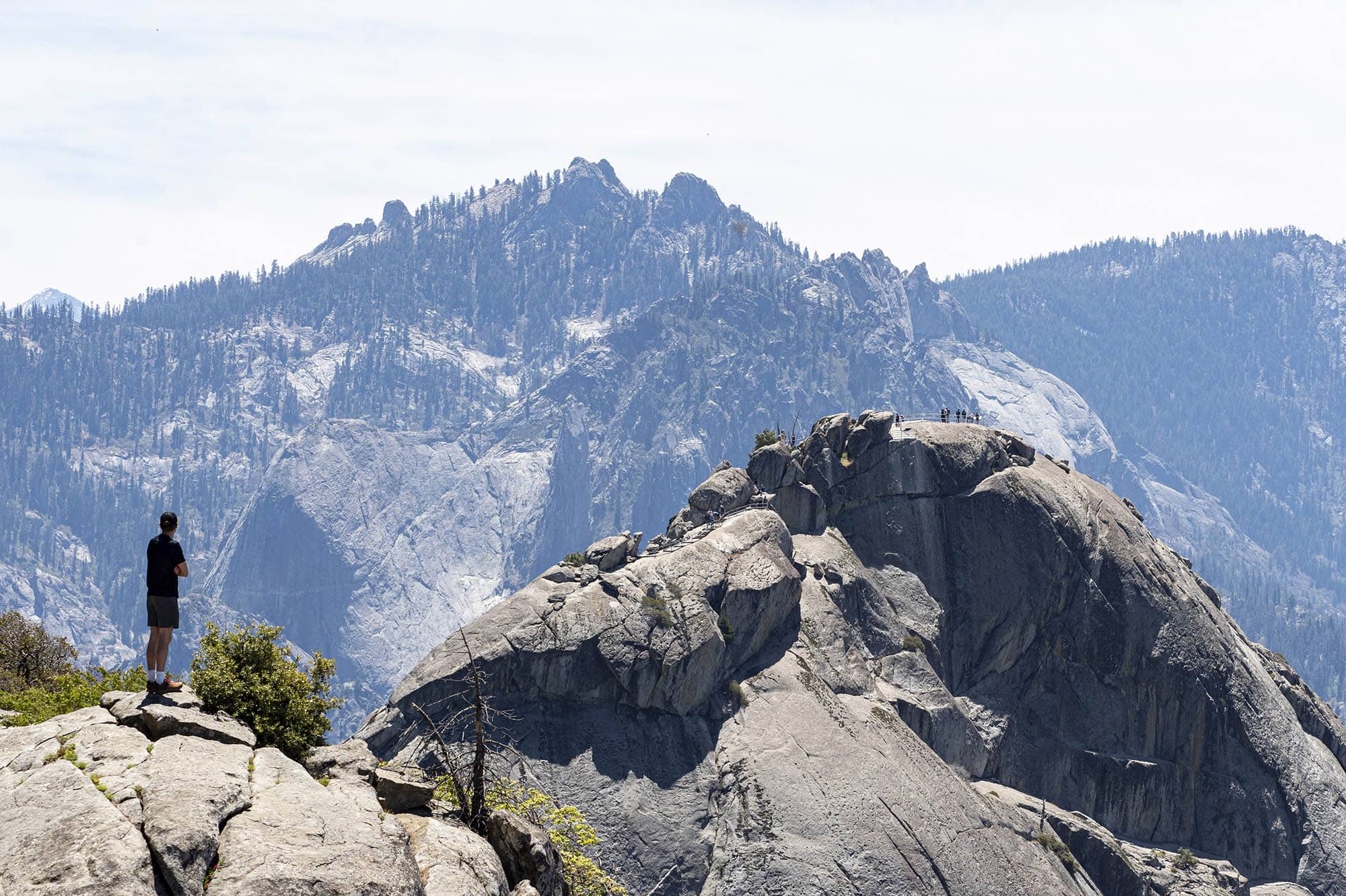 Hiking Moro Rock in Sequoia National Park near Visalia, California