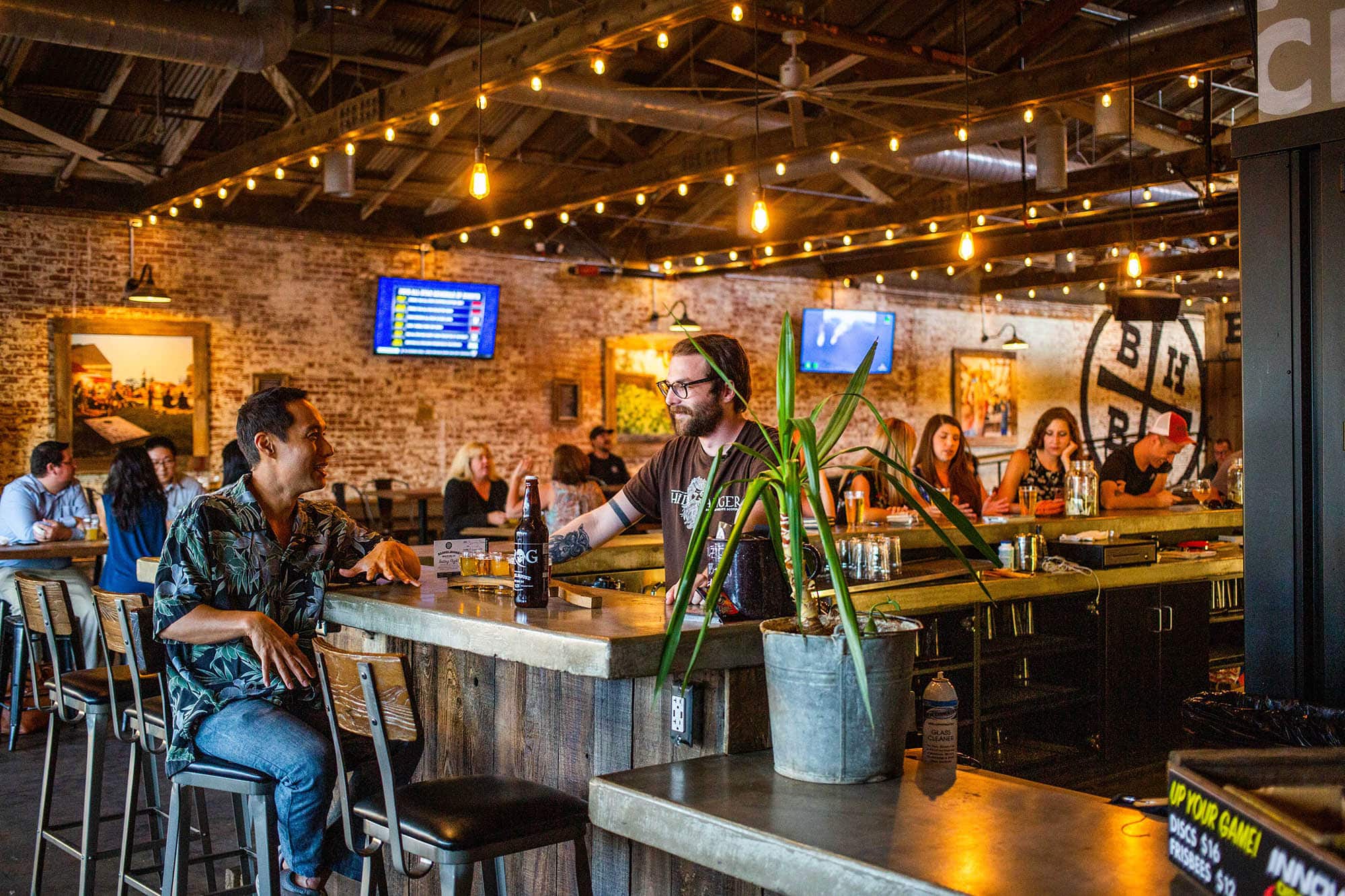 A taproom in the Brewery District of Visalia, California