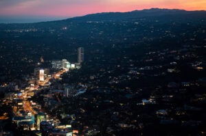 Aerial view of Sunset Strip in West Hollywood, California
