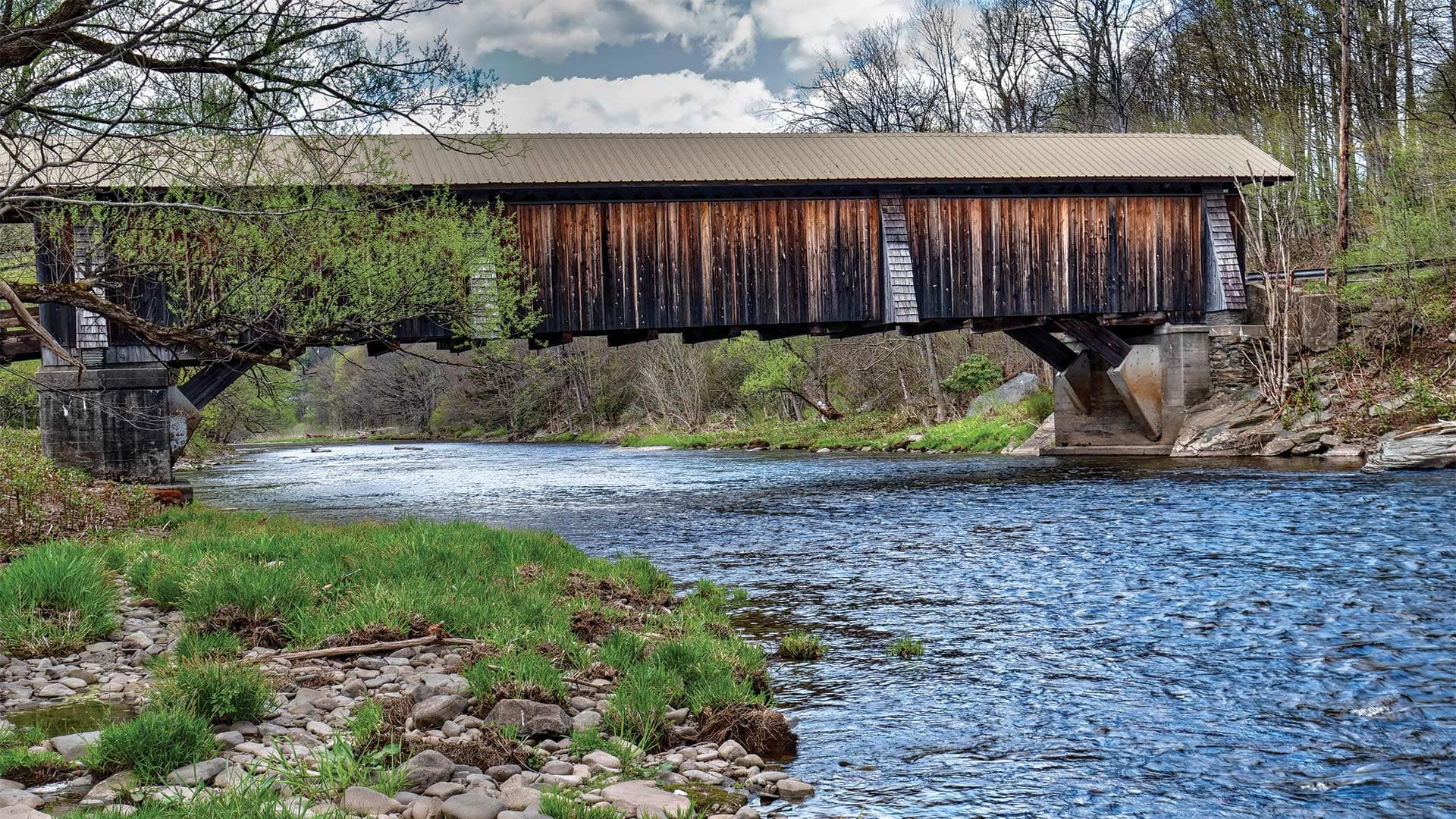 Puente cubierto de Livingston Manor, en Livingston Manor, Nueva York
