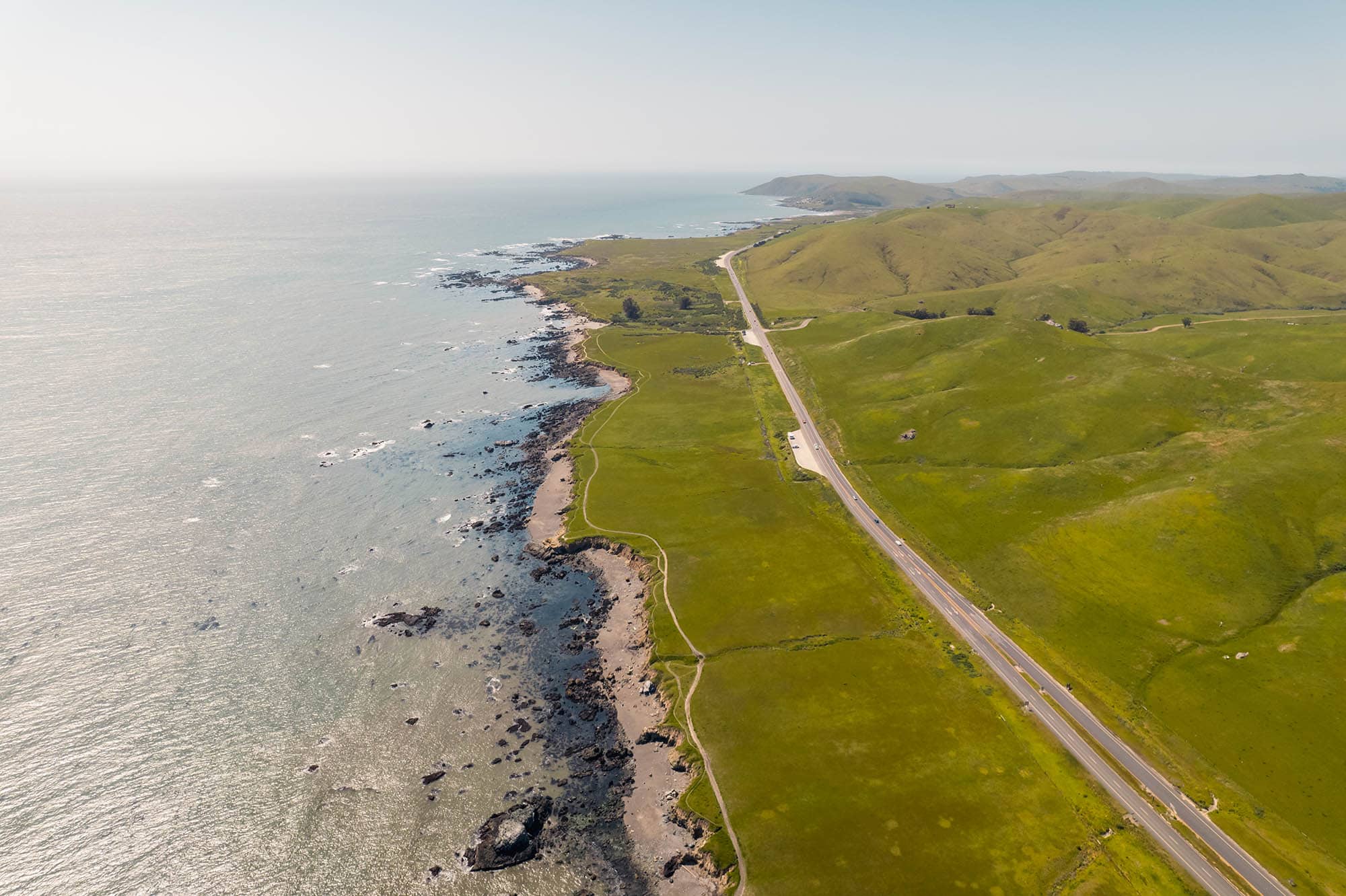 Highway 1 passing through Cayucos, California
