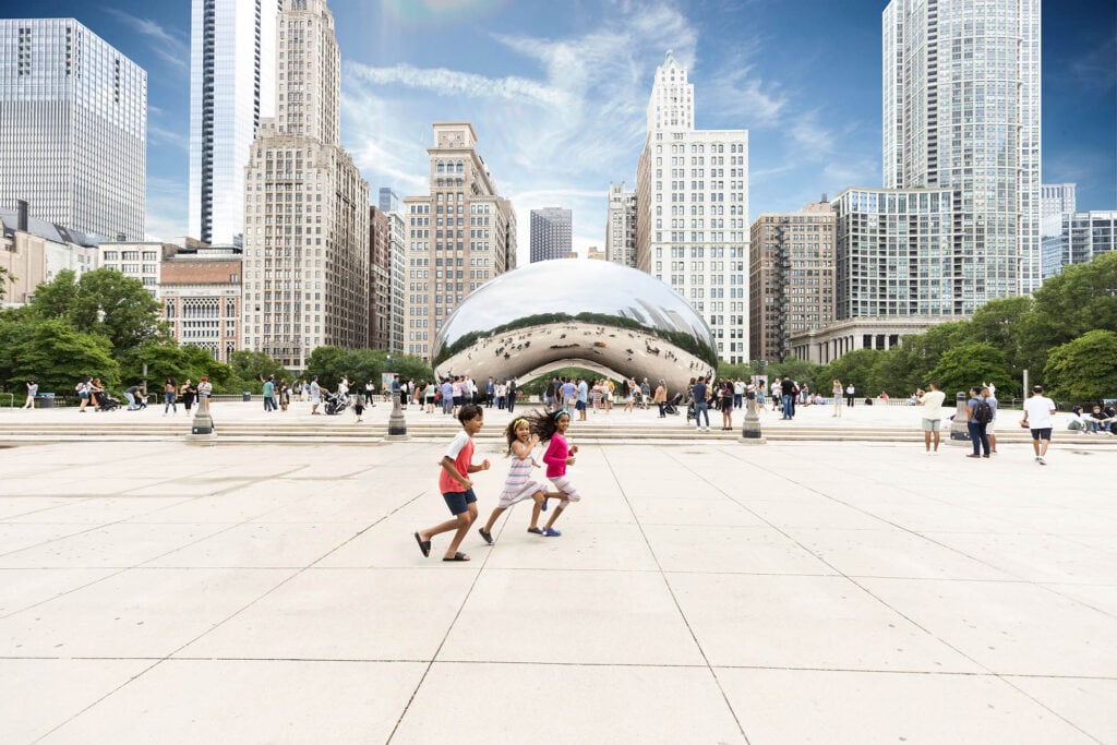 Cloud Gate in Millennium Park in Chicago, Illinois