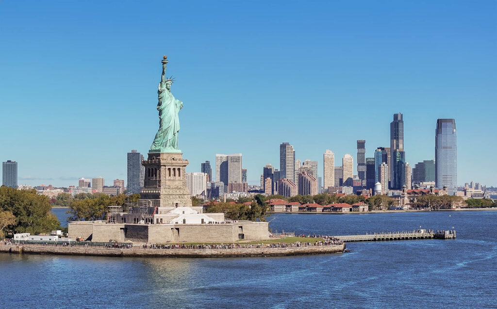 The Statue of Liberty on Liberty Island in New York, New York