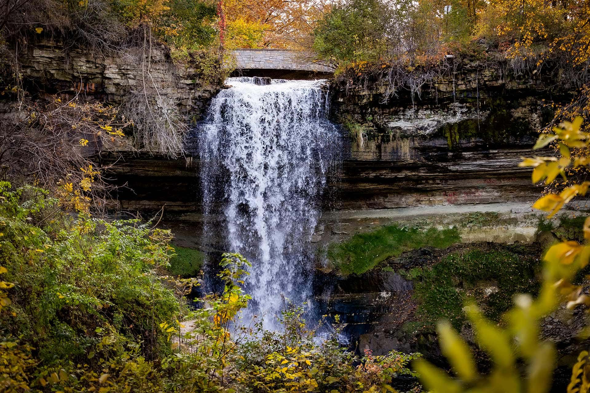 Les chutes de Minnehaha, dans l'Minneapolis, Minnesota