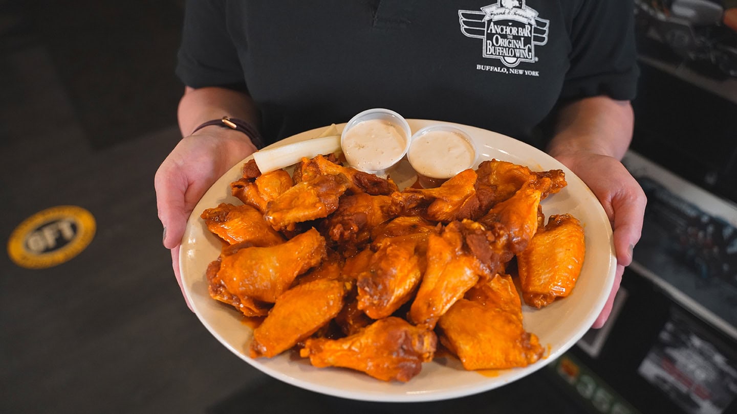 A plate of buffalo wings in Buffalo, New York