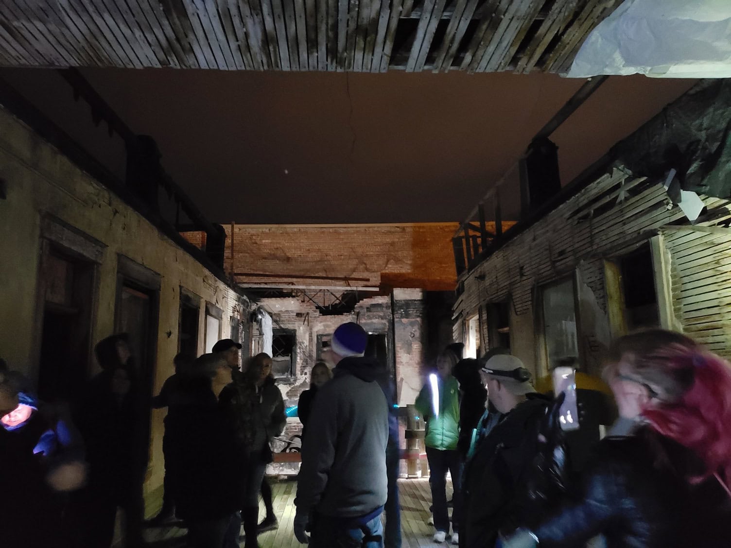 People on a ghost tour in Pocatello, Idaho