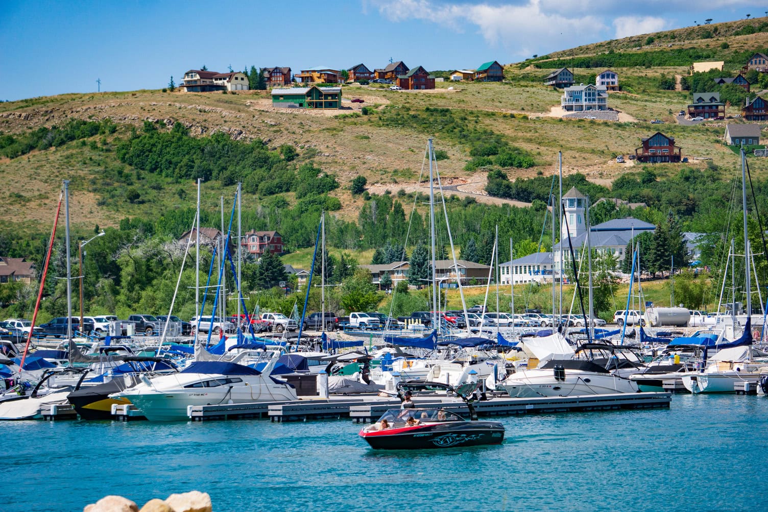 Boats on Bear Lake in Pocatello, Idaho