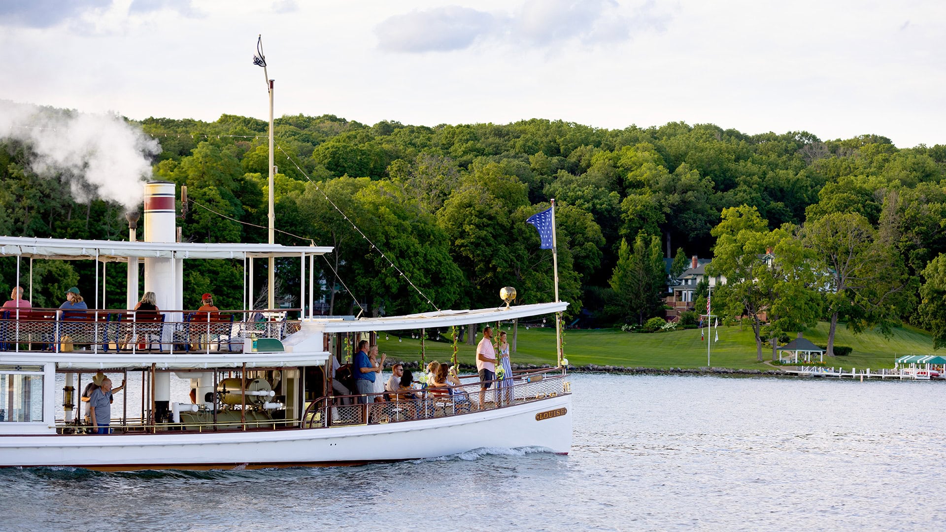 A sightseeing cruise in Lake Geneva, Wisconsin