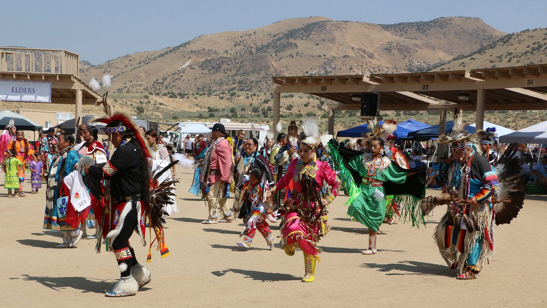Community dancing during the annual Numaga Days event near Reno, Nevada; Credit: Larry Burton