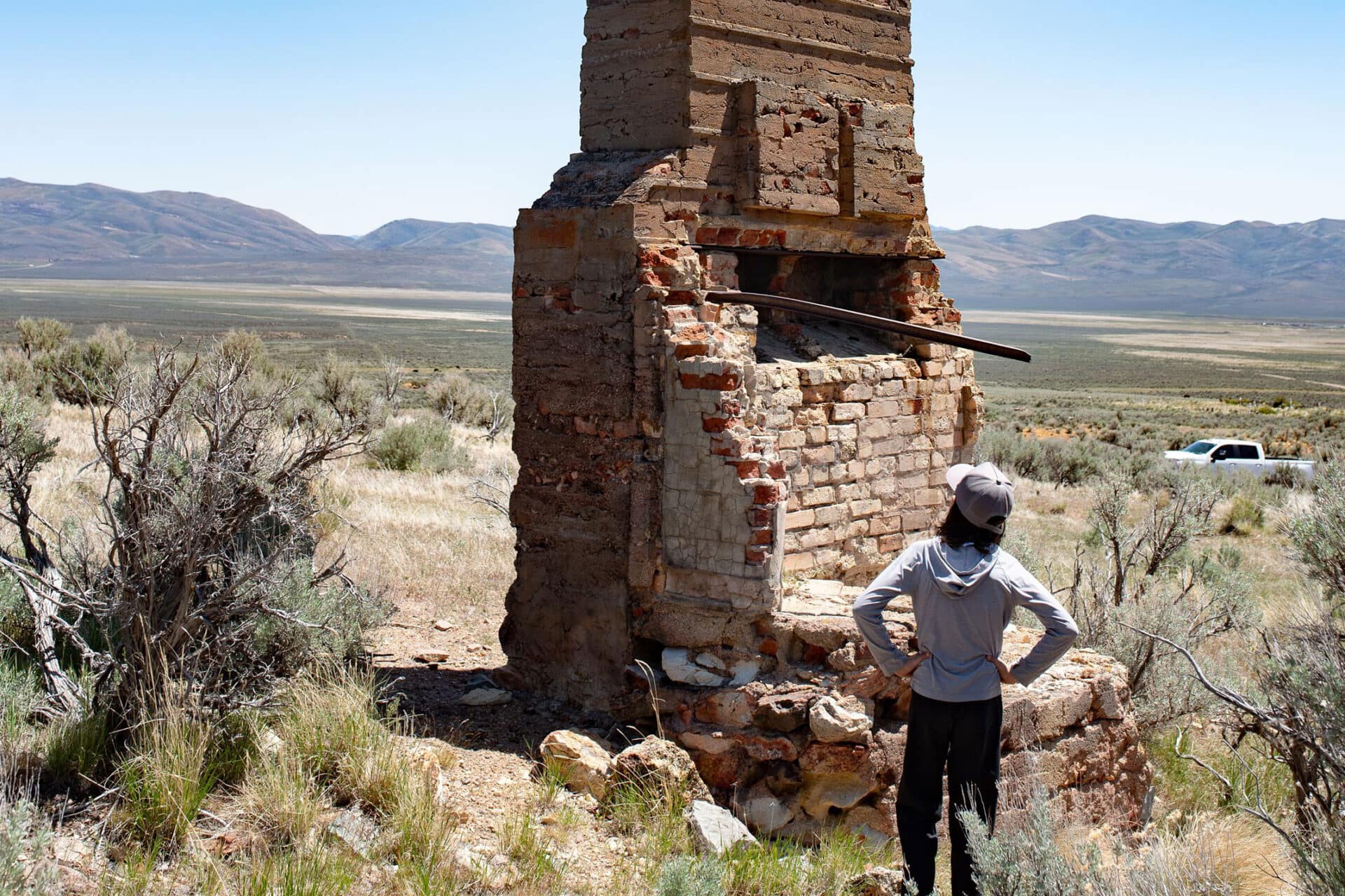 Der Schornstein der Independence Mill in Tuscarora, Nevada Bildnachweis: Besuch Nevada