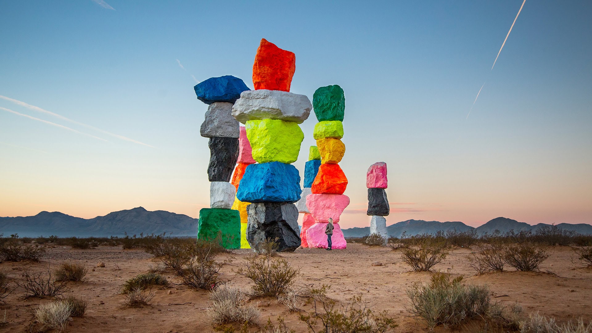 Seven Magic Mountains sculpture by Ugo Rondinone near Las Vegas, Nevada