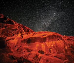 Starry skies over Valley of Fire State Park near Las Vegas, Nevada