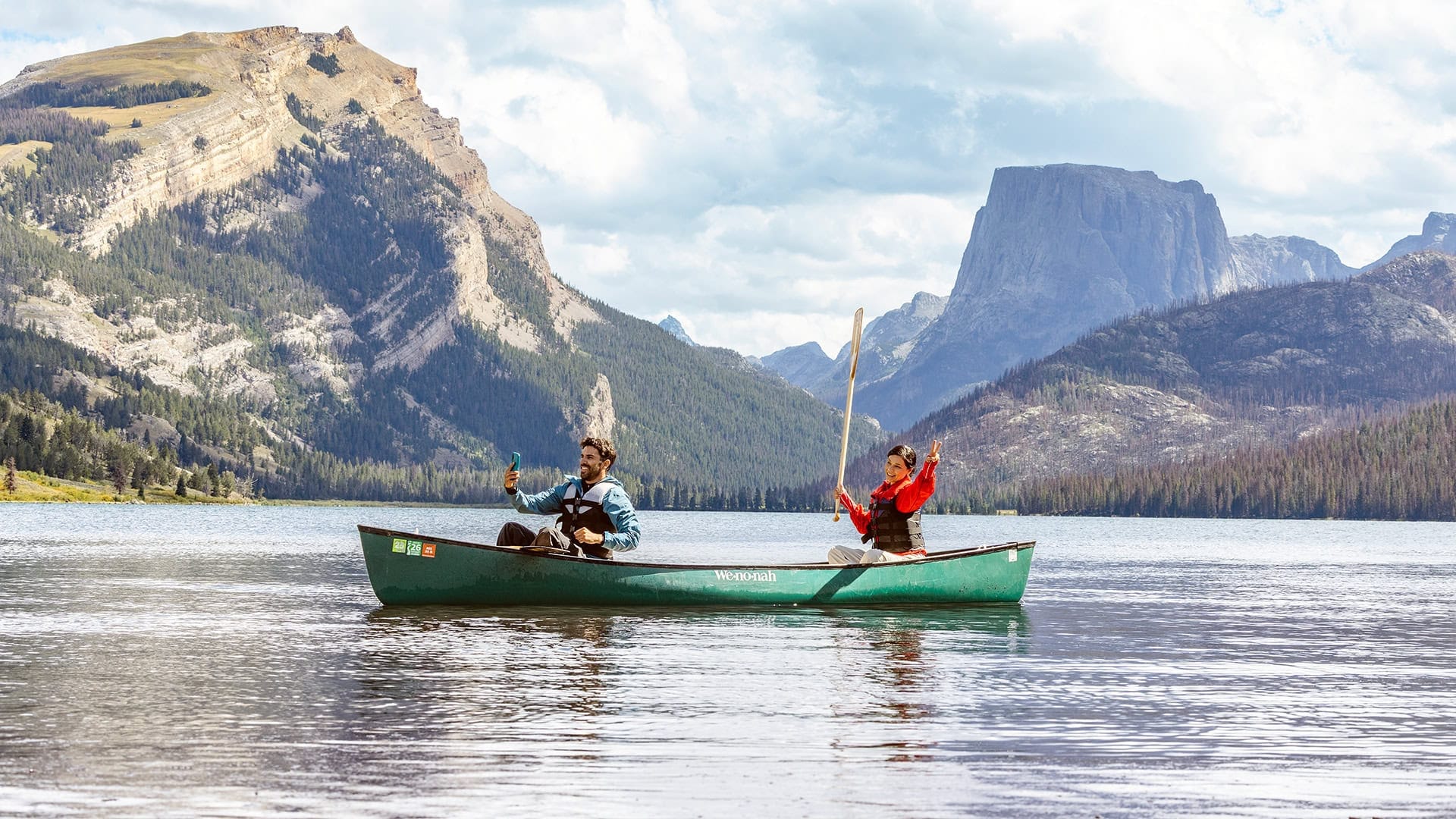 Canoë près du mont Square Top, dans la forêt nationale de Bridger-Teton, Wyoming